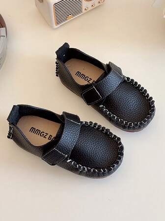 1 Pair Infant/Toddler Boys/Girls Leather Loafers Dress Shoes, Kids Oxford Flats Casual Moccasins Slip On School Uniform Boat Shoes