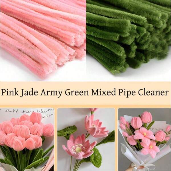 200pcs Assorted Pipe Cleaners, Military Green Pipe Cleaners, Assorted Pipe Cleaner Set, Chenille Stem Craft Pipe Cleaners, Crafts Pipe Cleaners, Multi-Color Crafts Pipe Cleaners Bulk, Suitable For DIY Arts And Crafts Projects, Craft Supplies, Chenille Stems, DIY Arts And Crafts, 12 Inches X 6mm