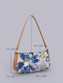 Bolso de hombro de mujer con bordado floral y lentejuelas, bolso de axila con patchwork de lentejuelas de moda y refinado, bolso baguette floral de lentejuelas de nicho y moda. Adecuado para fiestas, citas, compras, regalos, bodas, fiestas de graduación y cruceros. (La posición del patrón se recorta aleatoriamente). - Multicolor - Ver 4