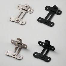 1/2pcs Stainless Steel No-Drill Thickened Door Lock Buckle, Household Safety Bolt Sliding Door Buckle, Pet Cage Door Industrial Lock Buckle, Wooden Door House Door Anti-Theft Lock Buckle Small Door Lock