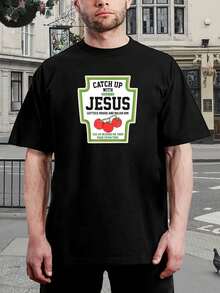 Camiseta cristiana con estampado de Jesús para hombre y mujer, ropa religiosa, ropa informal basada en la fe, camiseta para la iglesia, regalo para el marido - Negro - Ver 1