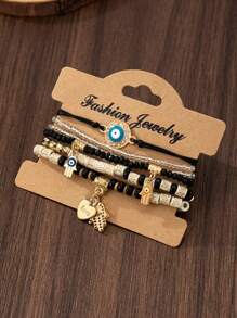 6pcs/Set Exotic Style Bracelets For Women, Suitable For Daily Casual, Party Wearing