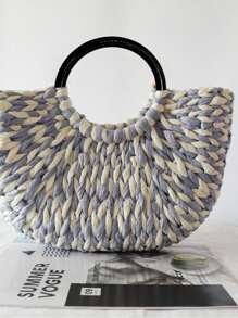 Alças de reposição para alças de bolsas DIY, alças circulares, alças planas, alças de resina, bolsas de praia DIY, carteiras decorativas e bolsas de artesanato em crochê