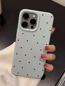 GUCADI 1 件极简主义 Ins 风格多巴胺波尔卡圆点小众创意韩日设计柔软保护手机壳适用于 Apple 16/15/14/13/12/11 系列防水防震防摔防刮 - 藍色 - 查看 6