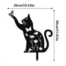 1pc Creative Metal Cute Cat Garden Stake Decor