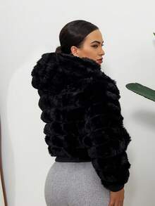 LUXURY PUFFER TEDDY JACKET - màu đen - Xem 3
