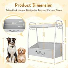 Local Shipping- Trapezoid Dog Toy Box For Dog Stuff, Toy Holder Chest For Pet Dog Cat, Dog Essentials For Dog Accessories, Dog Gift Basket Living Room Large Dog Toy Basket, Dog Toy Bin With Storage Organizer - 白色 - 查看 8