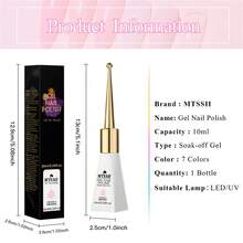 Mtssii Glass Bottle Milky White Nude Pink Color Rubber Base Gel Nail Polish 10ml Long-Lasting Semi-Permanent Varnish Soak Off Self Leveling UV LED Gel Nail Supplies