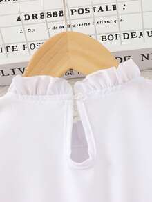 女童夏季连衣裙，兔耳印花 - 泡泡袖蝴蝶结连衣裙，轻便休闲，适合幼儿（2-3岁，4-5岁，6-7岁） - 粉色 - 查看 6