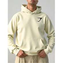 Sudadera Hoodie Gym Shark Fitness Unisex con Capucha - Beis - Ver 2