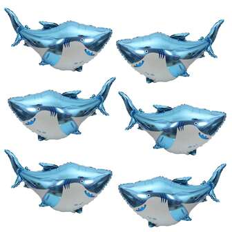 6 globos con forma de tiburón, globos de aluminio gigantes de 42 pulgadas de tiburón azul lindo y saltarín, decoraciones de fiesta de cumpleaños de tiburón, suministros para fiestas de tema oceánico/submarino, regalos de verano, decoración para bodas, regreso a la escuela, artículos escolares, decoración de habitación