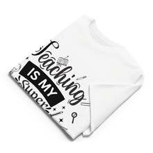 Playera para Maestras "Enseñar es mi superpoder" Regalo para Maestra. Dia del Maestro Miss Educadora Teacher Primaria - Blanco - Ver 4