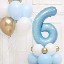 23pcs/Set Blue Pink Crown Number 1 To 9 Balloons Upright 1st Birthday Party Decorations Baby Shower Balloon