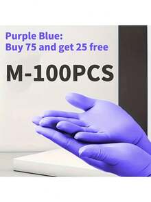 100pcs Blue Thickened Nitrile Disposable Rubber Kitchen Food Processing Household Seafood Gloves - Multicolor - View 10