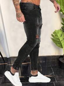Men's Pocket Distressed Skinny Casual Fashionable Jeans