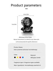 1pc Car Fragrance Diffuser With Astronaut Design, Air Vent Mounted Rotating Fan, Long Lasting Subtle Scent