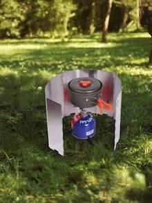 1 Set Ultra-Light Aluminum Camping Stove Windshield - Perfect For Outdoor Cooking - Multicolor - View 5