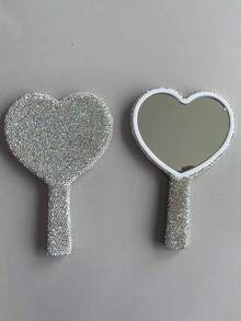 1 件创意心形水晶装饰化妆镜，公主化妆镜 - 彩色 - 查看 11