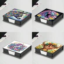 1 件钻石画套件 - 书签/收纳盒，卡通动物图案，5D 特殊形状水晶钻 DIY 钻石马赛克备忘录盒，包含 150 张便签，用于日常笔记记录和桌面装饰