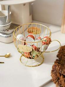 Estantería de almacenamiento de lujo al estilo nórdico para bocadillos y dulces, estantería de exhibición para mostrador de cafetería, organizador de cápsulas de café para el hogar - Multicolor - Ver 12