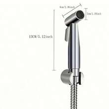 Easy To Install Portable Bidet Sprayer For Toilets - Adjustable Water Pressure, Stainless Steel Nozzle, Stylish Design With Brushed Nickel Finish - Perfect For Women Washing And Cloth, Toilet Bidet Spray Head Bathroom Bathroom Accessories Bathroom Tools - Silver - View 6