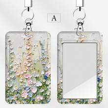 1pc Sage Themed ID Card Holder With Lanyard, Doctor/Nurse, Bus Card, Student ID Card Holder,School Supplies,Back To School - Multicolor - View 5