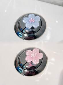 2 Pc Pear Blossom With A Clear Color And A Beautiful, Shiny Flower Shape, An Auxiliary Button For Flushing The Toilet Tank, A Standing Decoration For Nail Art Enthusiasts To Protect Their Nails, A Desktop, And A Car Interior