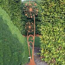 1 Stück natürlich rostiges Metall Gartenstecker Deko, modernes Blumendesign, witterungsbeständiges rustikales Äußeres, geeignet für Garten, Terrasse, Balkon, Blumentopf, perfektes Muttertagsgeschenk, Gartendekoration, Gartenausstattung