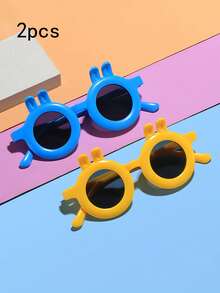 2pcs/Set New Kids Rabbit Fashion Glasses, Adorable Cartoon Fashion Baby Cute Rabbit Ear Photo Props Glasses - Multicolor - View 8