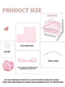 10 Sets- Wedding Favor Boxes DIY Set,Pink Kraft Boxes With Pearl Handles,Ribbons,Stickers,Birthday,Party Favors,Boutique,Wedding And Anniversary Gift Boxes For ,Babyshower Party Decorations,