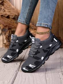 Women's Fashion Versatile Breathable Lightweight Camouflage Athletic Casual Sneakers, Running Shoes, Walking Shoes