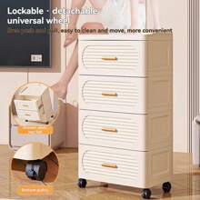 3/4/5/6 Layer Rolling Multi-Purpose Storage Drawer - Large Capacity Single Door Storage Cabinet - Plastic Drawer Storage Rack, Space Saving Kitchen Storage Rack, Used For Storing Snacks, Beverages, Bookshelves, Clothes, Suitable For Kitchen, Living Room, Study Closet, Bathroom