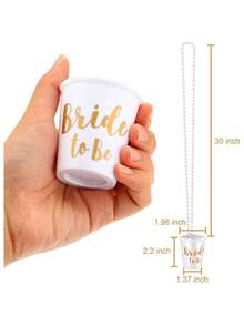 12pcs Celebratory Wedding Shot Glasses Set With Beaded Chains - Bride& Groom Toasting Cups For Bachelorette & Hen Parties - Multicolor - View 6