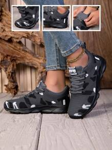Women's Fashion Versatile Breathable Lightweight Camouflage Athletic Casual Sneakers, Running Shoes, Walking Shoes