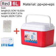 1 个绝缘冷藏箱，颜色有绿色、蓝色、红色、橙色，适合露营、户外摊位使用 - 彩色 - 查看 15