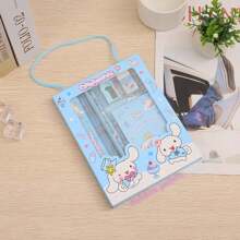 Sanrio 1 Box 6pcs, Sanrio Stationery Gift Set - Cartoon-Themed Notebook, Purse, Straightedge, Pencil, Pencil Tool, And Pencil Eraser - School Supplies & Prizes (Packaging Style Random) For Office, School, Drawing, Students, Boys & Girls, Halloween Decoration, Christmas,Back To School