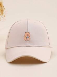 1pc Unstructured Unisex Capybara Bubble Tea Cute Animal Print Baseball Cap, High Quality, Breathable, Sun Protection, Adjustable For Children, Teens, Adults, Outdoor, Daily Wear, Gift For All Seasons