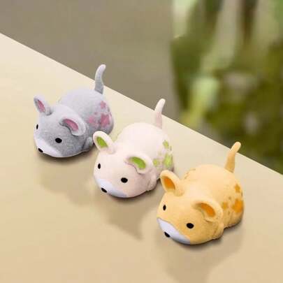 3 ألوان لعبة حيوانات أليفة آلية، فأر من القماش الناعم الآلي الجذاب للقطط والكلاب، لعبة فأر واقعية مهتزة لتدريب الجراء، هدية مضحكة، تغيير الاتجاه بالضغط على الفرشاة للخلف إذا استمر الفأر في الدوران