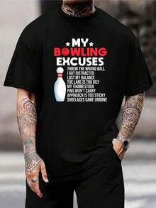 Camiseta divertida de bolos - ¡El regalo perfecto para los entusiastas de los bolos! Camisetas de manga corta para hombre y mujer - Diseños cómodos, elegantes y únicos - Ideales para torneos, ligas y ropa casual - Negro - Ver 1