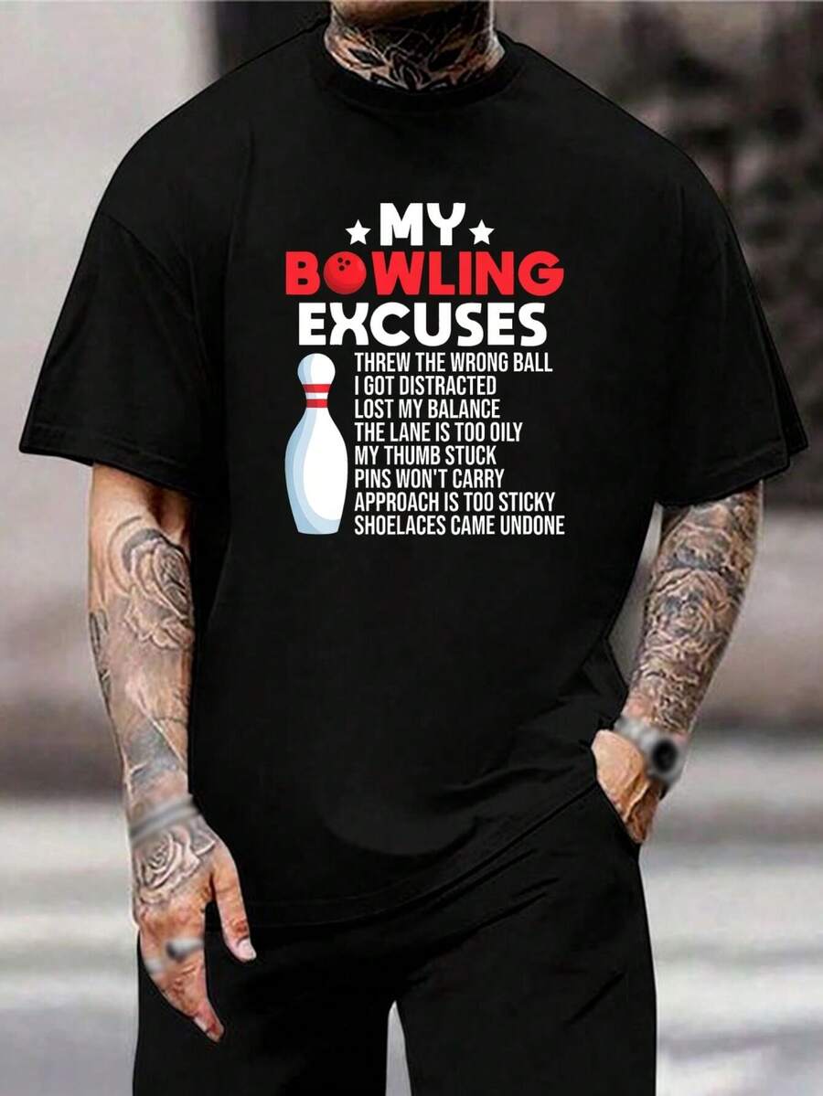 Camiseta divertida de bolos - ¡El regalo perfecto para los entusiastas de los bolos! Camisetas de manga corta para hombre y mujer - Diseños cómodos, elegantes y únicos - Ideales para torneos, ligas y ropa casual - Negro - Ver 1