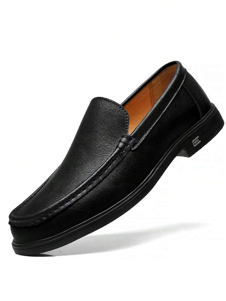 British Style Men's Slip-On Casual Driving Loafers, Lightweight & Comfortable For Office Wear - Black - View 1