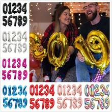 1 个 16 英寸金属数字气球，颜色为金色、银色、玫瑰金、粉色、蓝色、黑色、红色 0-9，自封聚酯薄膜铝箔气球，适用于生日派对、订婚、周年纪念、迎婴派对、婚礼、庆典装饰 - 彩色 - 查看 1