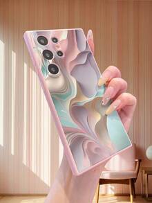 1 pieza Funda de teléfono mate y resistente a golpes con acabado de polvo gradiente brillante y de alta gama, compatible con Apple///Redmi/Infinix/Vivo - Rosa - Ver 9