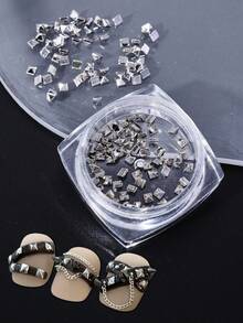 1/2Boxes Alloy Square Pyramid Nail Rivets 3D Metal Spike Nail Studs Gold Silver Punk Gothic Nail Charms Mini Square Cone Metal Nails Decor For Y2K Rock Style DIY Salon Manicure Accessories Tools Nail Art Design Supplies - Multicolor - View 7