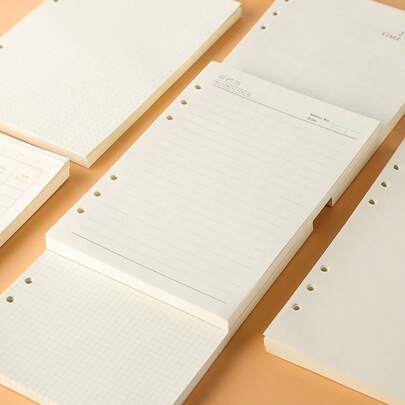 60pcs/Bag A5 Notebook Refill Paper, Thick Loose Leaf Pages, Student/Office Note Book Replacement, Lined Grid Blank A5 Punch Hole Filler Paper