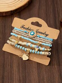 6pcs/Set Exotic Style Bracelets For Women, Suitable For Daily Casual, Party Wearing