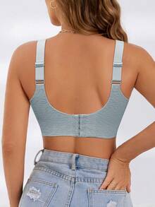 2 件套女士聚拢无钢圈文胸套装，支撑性好，可调节全罩杯文胸，防下垂 - 彩色 - 查看 2