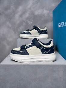 Zapatillas unisex, zapatos escolares para niños, zapatos deportivos casuales de estudiante, zapatos deportivos de color de contraste para actividades al aire libre, antideslizantes, zapatos para correr