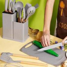 Kit 19 Peças Jogo de Utensílios de Cozinhaa em Silicone Completo Antiaderente e Resistente