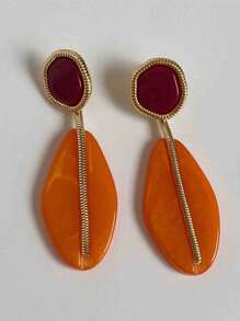 ZAA New Fashion Irregular Geometric Resin Dangle Earrings
